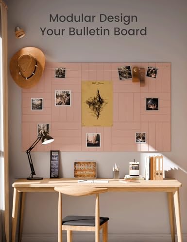 Fluxynara Felt Bulletin Board & Cork Board Alternative, Pink - Image 5