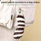 KOKUYO Plush Animal Pencil Holder with Tail Pouch for Storage, Sand Fox - Image 6