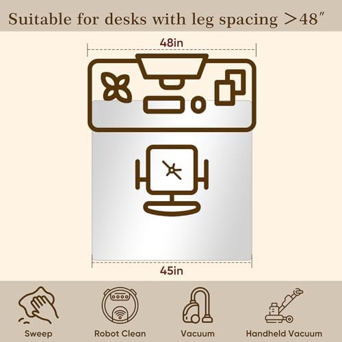 45"x45" Tempered Glass Office Chair Mat for Carpet & Hardwood Floor - Image 3