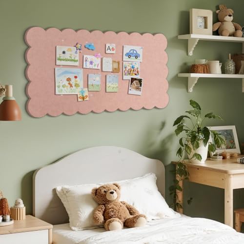 Scalloped Bulletin Board 35x17.5 inches, Decorative Felt Pin Board for Wall - Image 5