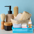 Wenqik Set of 12 Small Plastic Baskets for Organizing, Blue - Image 5