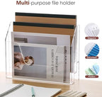 DINGHUO Acrylic Hanging Wall File Folder Organizer for Desk, Clear 3 Tier Document Paper Magazine Holder for Home, Office Organization, School - 1 Pack - Image 5