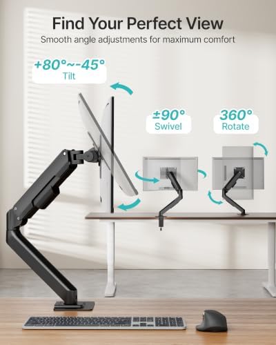 Single Monitor Arm for 17-32 Inch Screens, Full Motion Desk Mount - Image 3