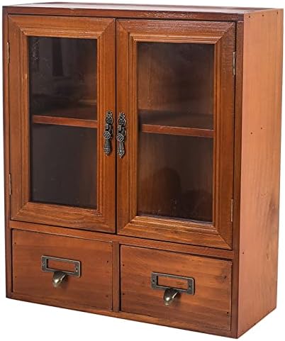 Narrow Vintage Pine Apothecary Cabinet 2 Doors 2 Drawers Brown by RZGZKLSH%E2%80%93HomePerfected