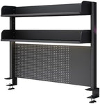 Clamp On Desk Organizer Shelf, BLACK Desk Extender Pegboard Workstation,Computer Desk Accessories for Office, Privacy Panel for Gaming Desk,23.6/31.4/39.3in Desktop Shelving System (, 80cm/31.4in) by FPIGSHS