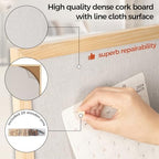 Fun Memories Cork Board Bulletin Board for Office, 24" x 36" Oak Wooden Framed Corkboard, Wall Mounted Notice Pin Board for School Home & Office, Natural Wood - Image 3