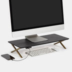 Anji Mountain Monitor Stand for Desk - Desktop Organizer & Laptop Riser, Ergonomic Monitor Riser, Space-Saving, Durable, Easy Assembly & Ideal for Home & Office,Black, 24-Inch, Power Edition by AnjiMountain