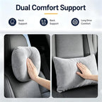 2 PCS Car Pillow for Driving Seat Soft Suede Headrest Neck & Lumbar Support - Image 2