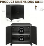23.6" Metal Printer Stand with Storage Cabinet & Adjustable Shelf - Image 2