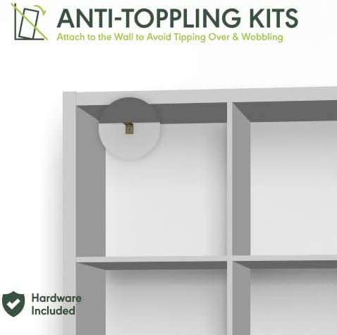 Furinno Simple 8-Cube Storage Organizer, Extra Thick Frame, Plain White - Image 4