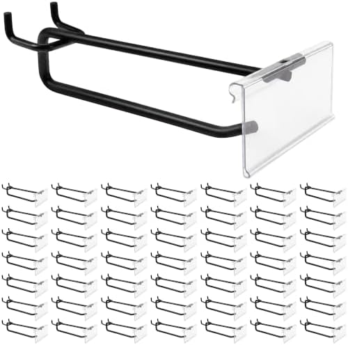 50 Pcs 8 Inch Pegboard Hooks with Label Holder for 1/4 Inch Peg Board by Unknown