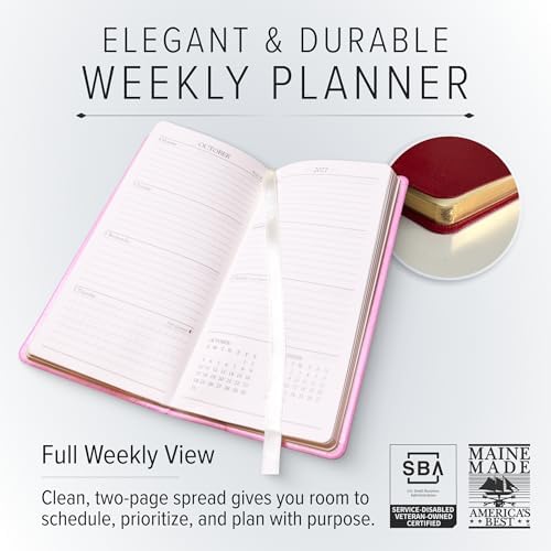 Gallery Leather Pocket Weekly Planner 2026-2027 Monhegan Emerald - Image 2