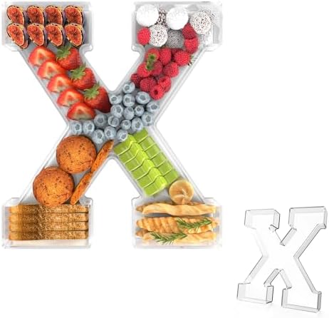 13.8" Acrylic Letter Charcuterie Tray,Fillable Alphabet Box (Letter X) by Tdsuco