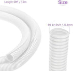 DMiotech 50ft Wire Loom Split Tubing 1 1/4 Inch(31.8mm) ID White - Image 3