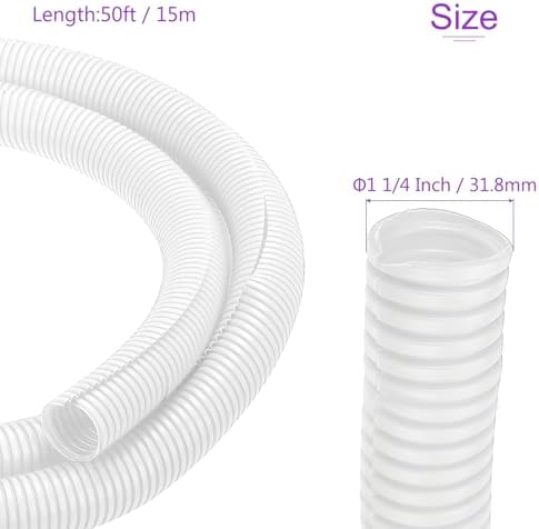 DMiotech 50ft Wire Loom Split Tubing 1 1/4 Inch(31.8mm) ID White - Image 3