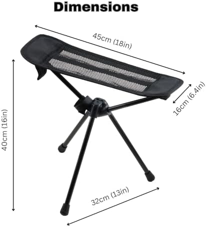 Universal Camping Chair Foot Rest - Folding Leg Rest for Outdoor, Foot Rest Under Desk at Home/Office & Foot Rest for Air Travel, Adjustable Height Sturdy Camp Footstool for Beach, Picnic, Hammock - Image 6