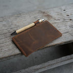 Genuine Leather Note Index Card Holder Slim Pocket Sleeve 3 x 5 Cover for Travel Sleeve 3" x 5" (12.7cm x 7.6cm) Vertical Note Card Case Weatherproof 05 (Brown, 3 x 5) - Image 6