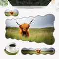 Desk Mat, Mouse Pad with Wrist Rest, 4-in-1 Large Mouse Pads for Desk, Ergonomic Mouse Pad and Keyboard Wrist Rest Gaming Keyboard Mat for Office,Highland Cow by EFGWSDER