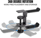 Under‑Desk Dual Gaming Headset Hanger,Rotatable Clamp Hook - Image 4