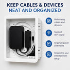 9" in-Wall Media Box Recessed Outlet Box Cable Management – Structured Media Enclosure Compatible with Streaming Media Players – WiFi-Friendly TV Cable Organizer with Wall Installation - Image 4