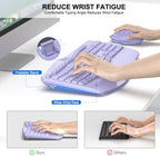 Wireless Keyboard and Mouse Combo, 2.4G Ergonomic Wave Keys(Purple) - Image 3