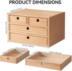 KIRIGEN Wood Desk Organizer with 4 Drawers, Desktop Storage, Natural 34-NA - Image 3