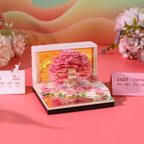 3D Calendar 2027, 3D Creative Time Piece Calendar 2027，Daily Tear-Off Memo Pad with Light, Paper Carving Desktop Decoration, 3D Art Calendar Memo Pad,Unique Holiday Craft Gift - Image 6