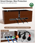 Solid Wood Cable Management Box, Cute Smile Cord Hider Box for Desk - Image 5