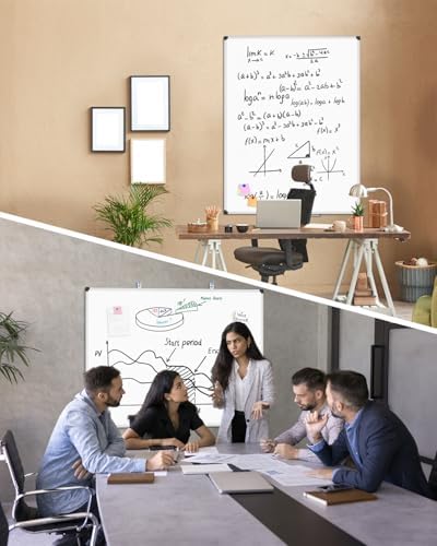 XBoard Magnetic Dry Erase Board 48 x 36 Inch, 4' x 3' Hanging White Board Silver Aluminum Frame Presentation Board for Home Office Classroom (Pack of 2) - Image 4