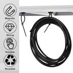 Leinuosen 30 Set Magnetic Zip Tie Mount and Nylon Cable Ties, 19 mm Multipurpose Wire Cable Holder Mount Wire Clips Management Electrical Organization Supplies (Black) - Image 4
