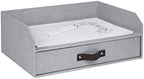 Bigso Box of Sweden Walter Letter Tray for A4 or Letter Size Documents - Paper Tray Organizer for Desk with Storage Drawer and Stable Rubber Feet - 13.1in x 10in x 5.2in - Ash - Image 2