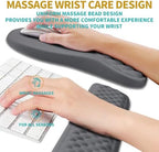 Hokafenle 2 in 1 Ergonomic Mouse Pad Wrist Support & Wrist Rest for Computer Keyboard Set, with Relieve Carpal Tunnel Pain Massage Bulge and Full Memory Gel Design (2In1 Set, Dark Gray) - Image 4