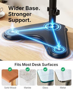 HUANUO Triple Monitor Stand for 13-27 Inch Screens, 3 Monitor Mount - Image 6