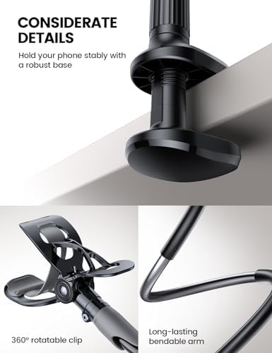 Lamicall Gooseneck Bed Phone Holder 33.4" Full Adjustable Flexible Arm - Image 6
