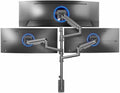 VIVO Pneumatic Arm Triple Ultrawide Monitor Wall Mount for Up to 49 inch Screens with Height Adjustment, Heavy Duty, Holds 3 Ultra Wides Up to 35.2 lbs, Black, MOUNT-VW300D by VIVO