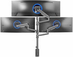 VIVO Pneumatic Arm Triple Ultrawide Monitor Wall Mount for Up to 49 inch Screens with Height Adjustment, Heavy Duty, Holds 3 Ultra Wides Up to 35.2 lbs, Black, MOUNT-VW300D by VIVO