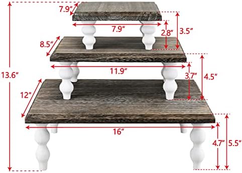 Ikee Design 3 Pcs Set Wooden Display Riser - Image 2
