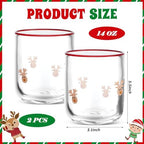 SiliFine 2 PCS Xmas Elk Icon Juice Glasses - Image 3