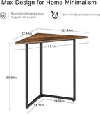 VECELO Corner Desk,Office Tables for Living Room for Small Space Triangle Computer Desk with Steel Frame Corner Shelves with Metal Frame Writing Desk for Workstation Classic Brown 31.1" - Image 2