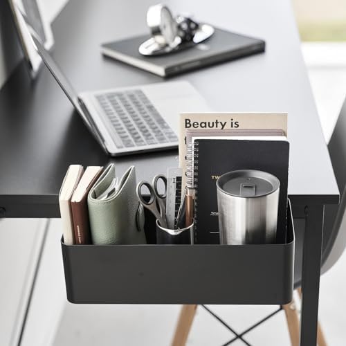 No Drill Desk Side Storage,Hanging Organizer,Clamp on Table Basket,Minimalist,Metal material,To Store Office Accessories, Gaming Devices,Storage for Office & Home,Black - Image 6