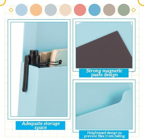 Gilprop 8 Pack Magnetic File Folder Holder for Whiteboard Classroom Storage - Image 3