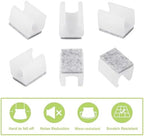 160Pcs Chair Pads 15mm Plastic Chair Leg Floor Protectors with Felt Pads U Shaped Furniture Feet Protectors Non-Slip Rectangle Tubular Legs Caps (White) - Image 3