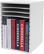 Vertical Literature Organizer,Desktop File Sorter Mail Center,11 Compartments Classroom Mailbox Paper Organizer with Adjustable Shelves for Home School Office - Image 5