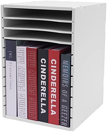 Vertical Literature Organizer,Desktop File Sorter Mail Center,11 Compartments Classroom Mailbox Paper Organizer with Adjustable Shelves for Home School Office - Image 5