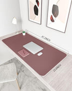 YSAGi Non-Slip Leather Desk Pad XL Size, Waterproof Laptop Computer Desk Keyboard Mat, Table Protector Blotter Mat, Large Mouse Pad for Office/Work/Home/Decor(Dark Pink, 47.2" x 23.6")-No Band - Image 3