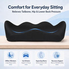 X Large Memory Foam Seat Cushions for Office Chairs, Long Sitting Pressure Relief Ergonomic Office Chair Cushion for Butt Coccyx Tailbone Sciatica, Car Seat Booster for Height (Green) - Image 5