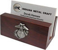 Indiana Metal Craft Business Card Holder Made in USA (Pewter EGA Emblem) by IndianaMetalCraft