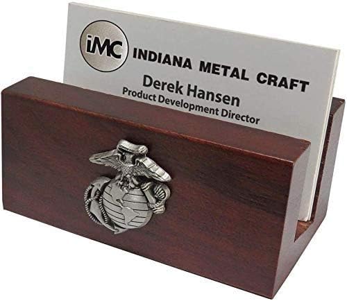 Indiana Metal Craft Business Card Holder Made in USA (Pewter EGA Emblem) by IndianaMetalCraft