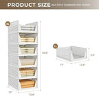 Pinkpum 6 Pack Closet Organizer Storage Bins Stackable Plastic Drawer Shelf - Image 2