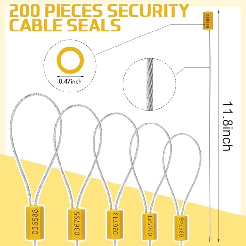 Nuogo 200 Pcs Yellow Steel Security Cable Seals - Image 3